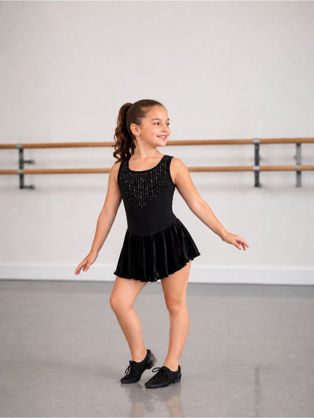 More Than Magic Black Sparkle Dance Skater Dress